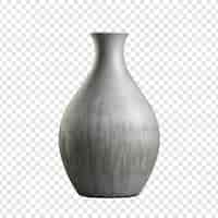 PSD gratuit un vase gris isolé sur un fond transparent