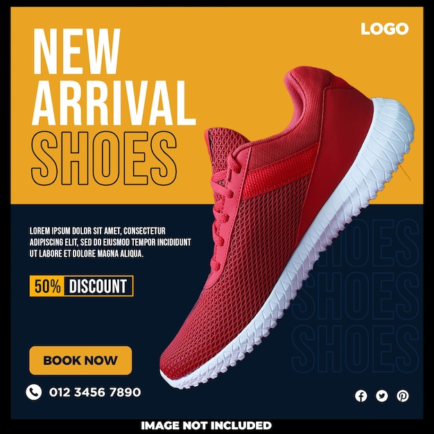 PSD gratuit vente de chaussures pour la conception de modèles de publication sur les réseaux sociaux