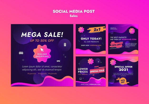Les ventes proposent des publications sur les réseaux sociaux
