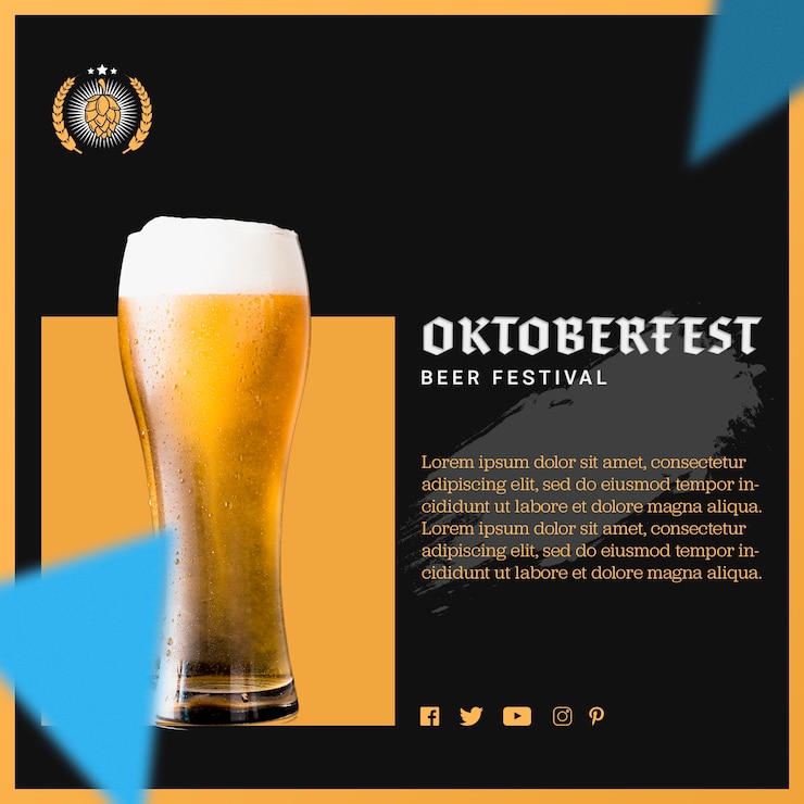 PSD gratuit verre à bière avec mousse pour l'oktoberfest