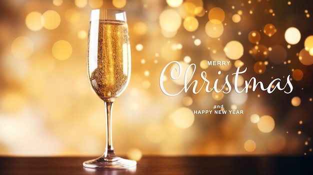PSD gratuit des verres de champagne sur un fond bokeh doré célébration du nouvel an