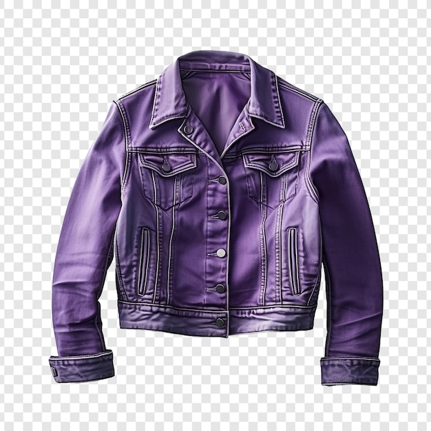 PSD gratuit veste violette en denim de base isolée sur un fond transparent