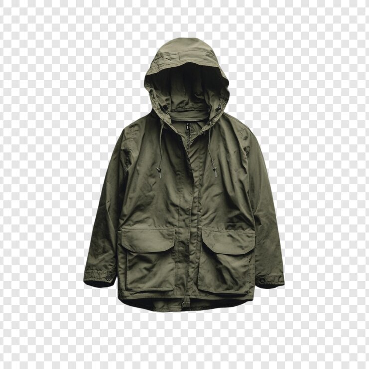 PSD gratuit vêtements de plein air à capuche vert olive élégants