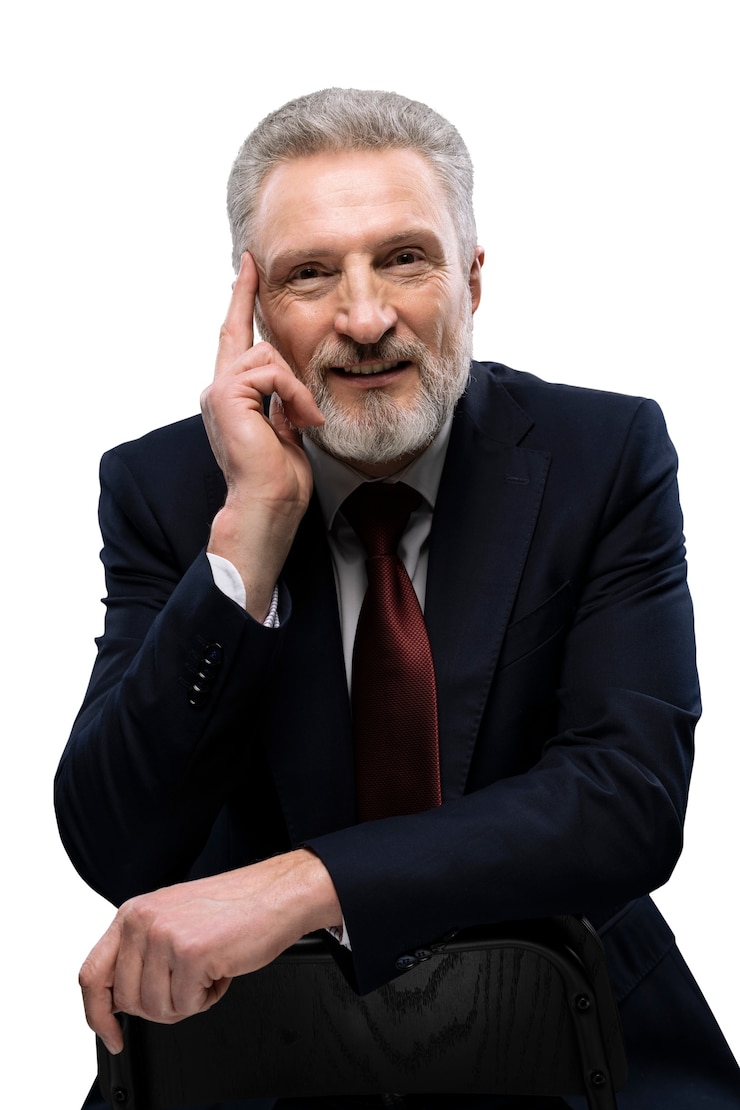 PSD gratuit vieil homme portant un costume d'affaires