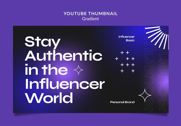 PSD gratuit vignette youtube du concept de marque personnelle dégradé