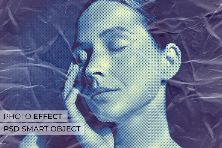 PSD gratuit vue avant femme posant effet demi-tone collé