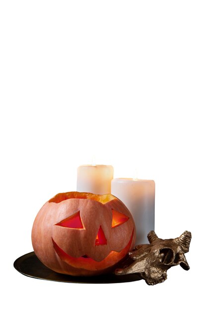Vue de la citrouille d'halloween effrayante