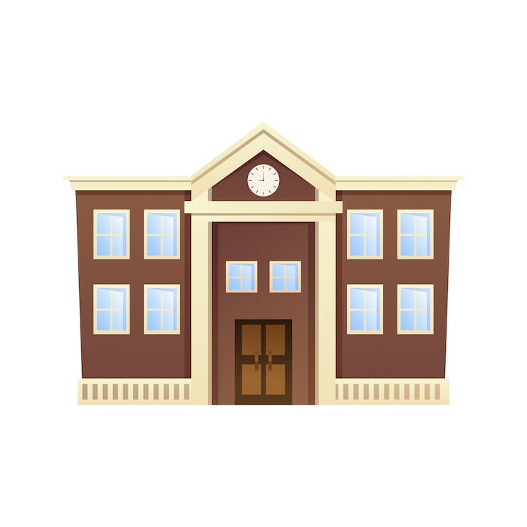 PSD gratuit vue du bâtiment et de l'architecture de l'école
