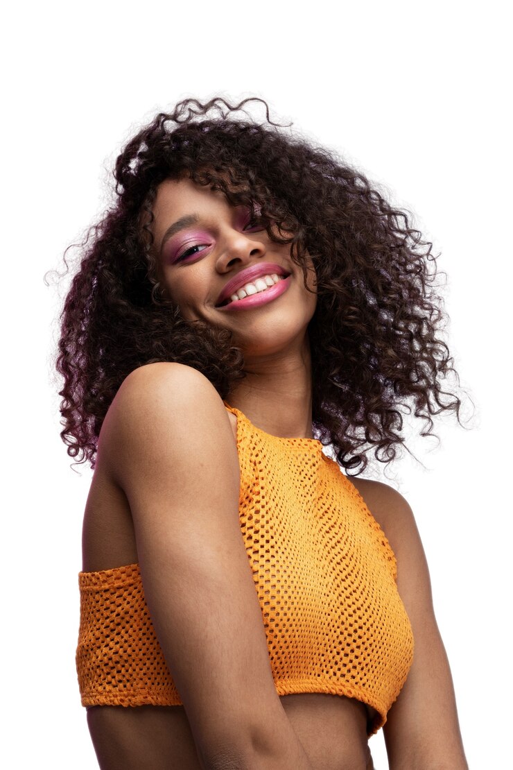 PSD gratuit vue de face femme portant un maquillage cool