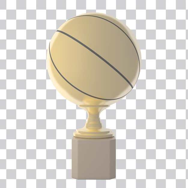 Vue latérale du trophée de basket-ball