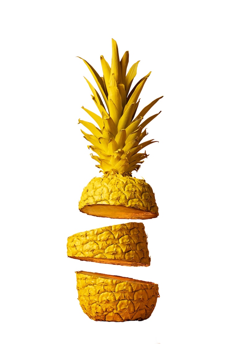 PSD gratuit vue rapprochée de l'ananas isolé