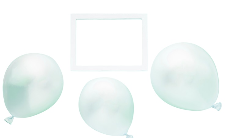 PSD gratuit vue rapprochée des ballons isolés