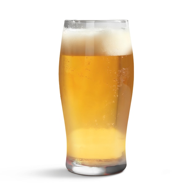 Vue rapprochée de la bière isolée