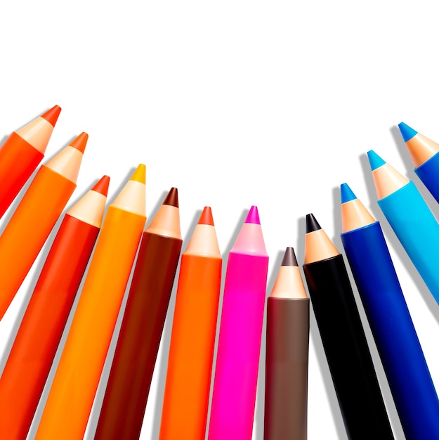 Vue rapprochée des crayons de bureau