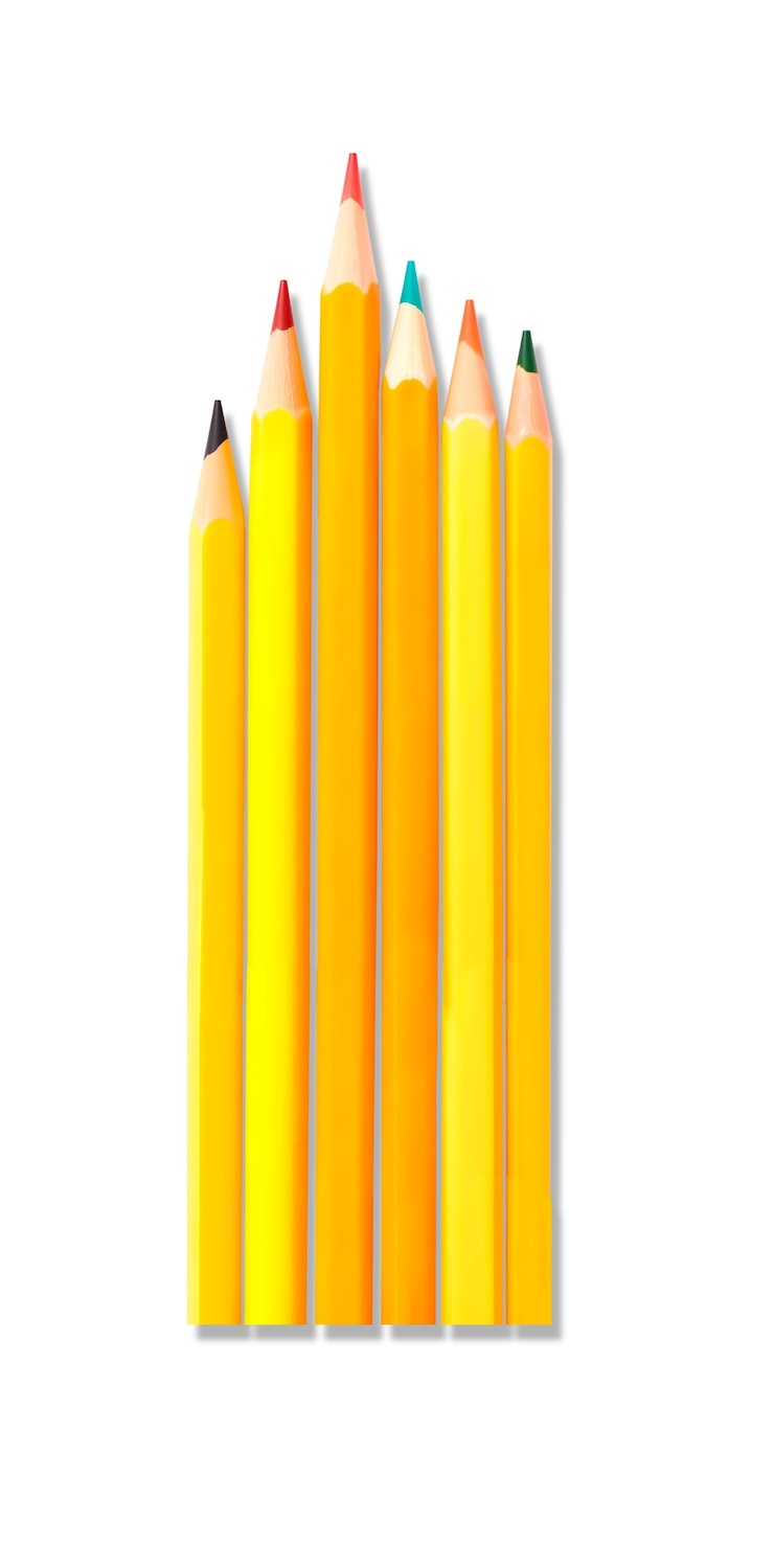 PSD gratuit vue rapprochée des crayons de bureau