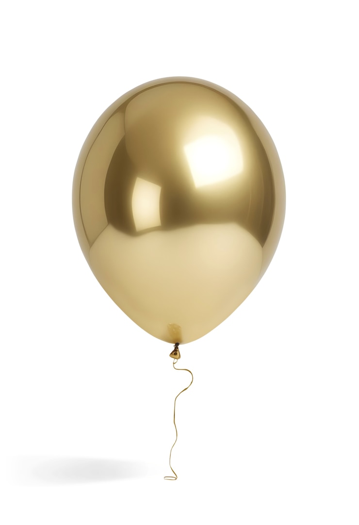 PSD gratuit vue rapprochée du ballon flottant doré