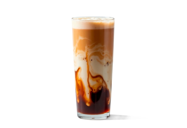 Vue rapprochée du café glacé isolé