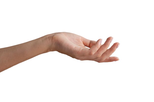 Vue rapprochée des mains délicates faisant des gestes