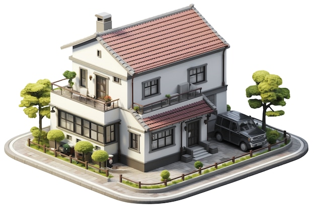 Vue rapprochée de la maison isolée