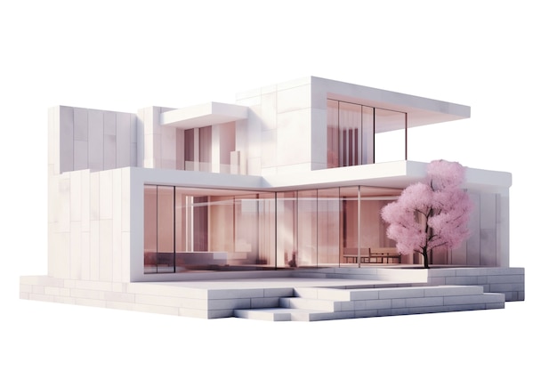 Vue rapprochée de la maison isolée