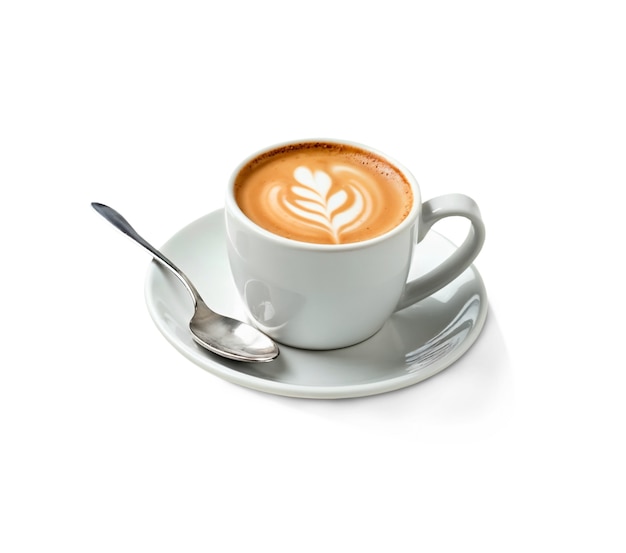 Vue rapprochée de la tasse de café isolée
