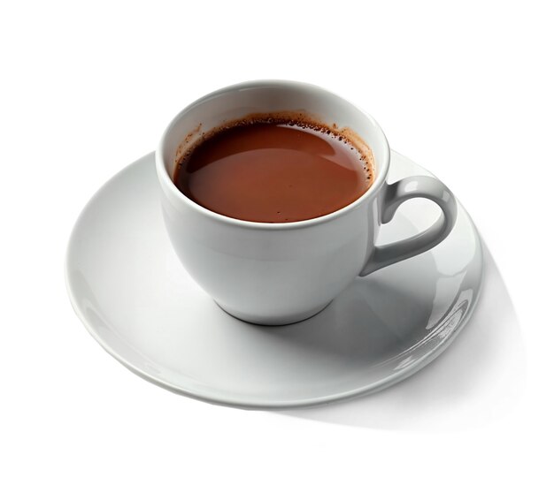 Vue rapprochée de la tasse de café isolée