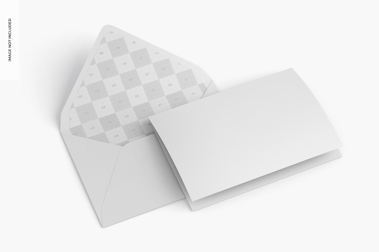 PSD gratuit vue supérieure de la maquette de carte de vœux a7