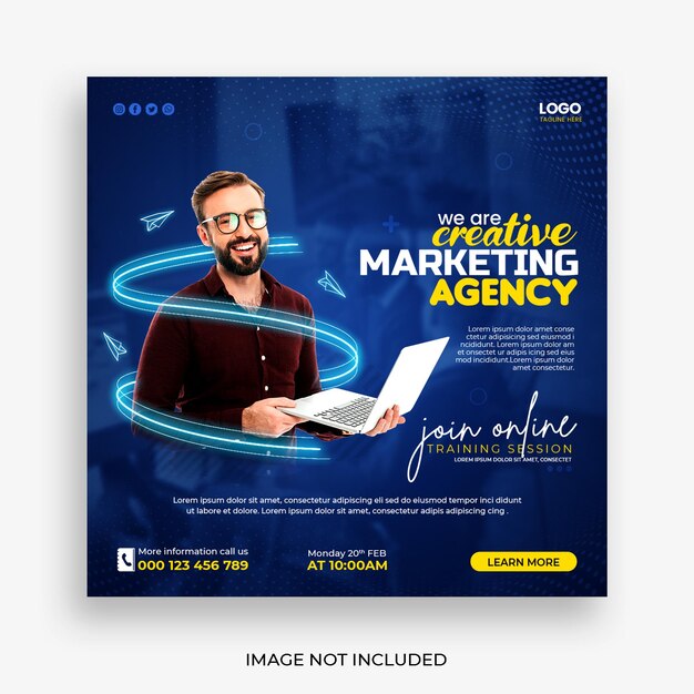 Webinaire en direct sur le marketing numérique et modèle de publication sur les médias sociaux d'entreprise