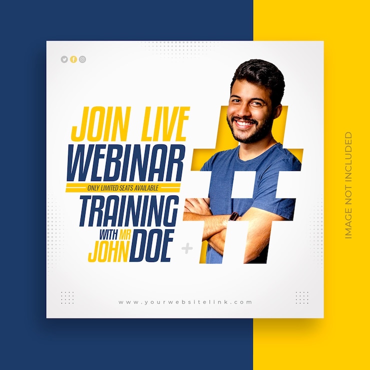 PSD gratuit webinaire en direct sur le marketing numérique et modèle de publication sur les médias sociaux d'entreprise