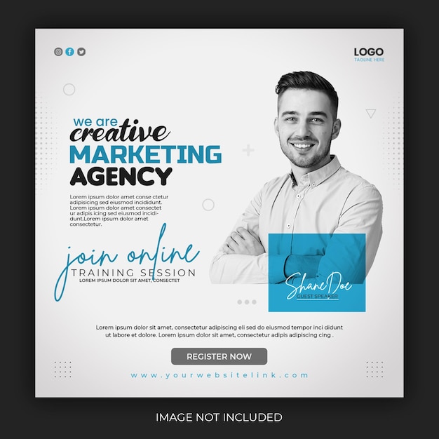 Webinaire en direct sur le marketing numérique et modèle de publication sur les réseaux sociaux d'entreprise