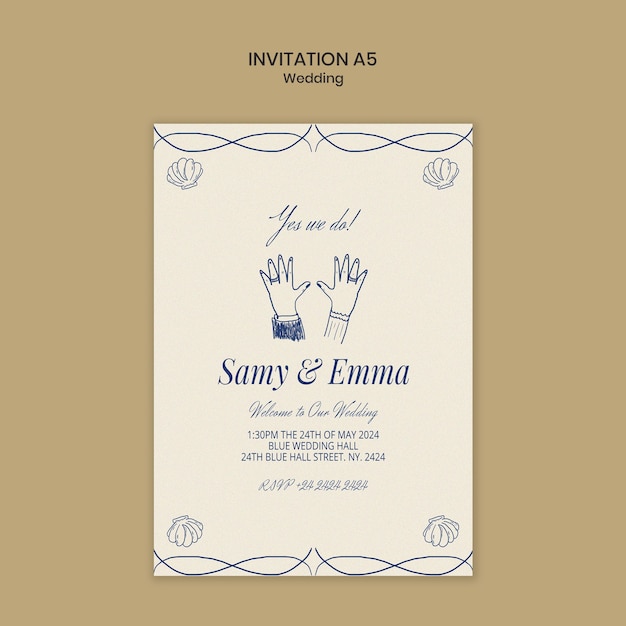 PSD gratuit wedding template design