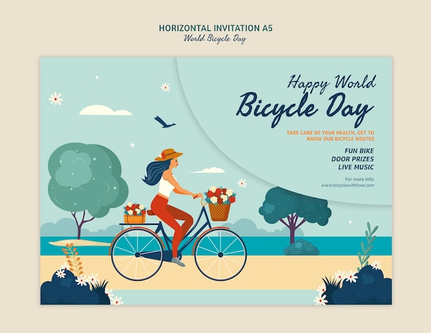 PSD gratuit world bicycle day celebration template