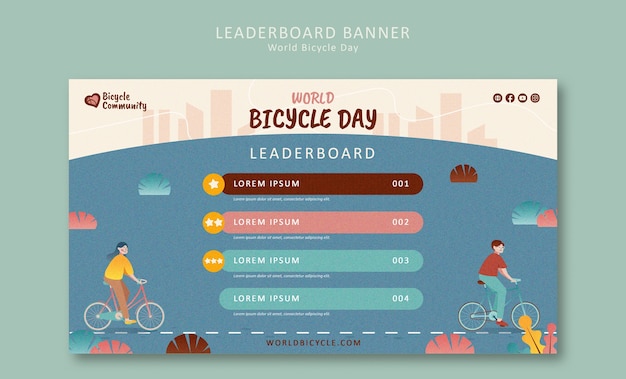 PSD gratuit world bicycle day celebration template