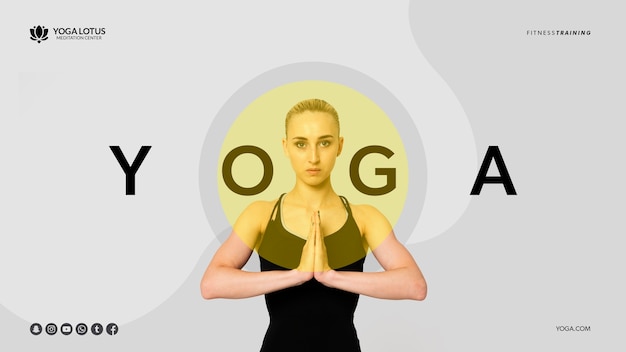 PSD gratuit yoga minimal pose avec femme