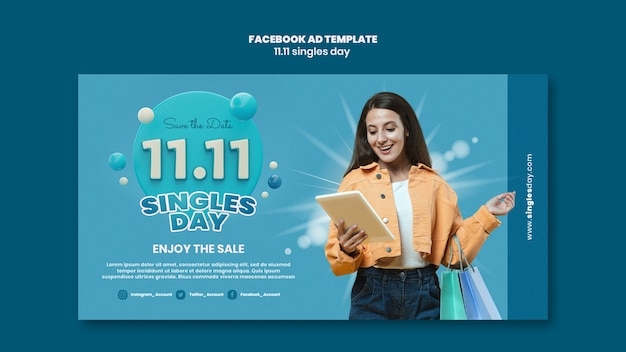 11.11 modelo de promoção de mídia social do dia dos solteiros