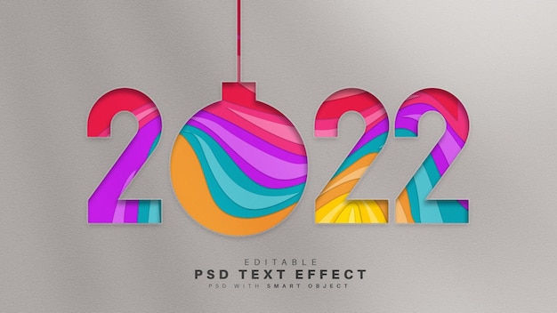 2022 efeito de texto de papel Psd Premium