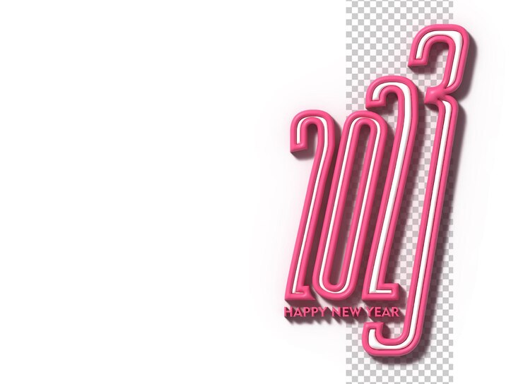 PSD grátis 2023 feliz ano novo 3d renderização texto tipografia design banner cartaz ilustração 3d