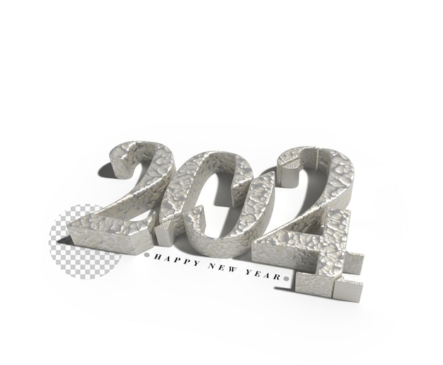 2024 feliz ano novo letração tipográfica transparente psd