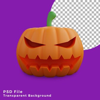 3d assustador abóbora halloween recurso ícone design ilustração alta qualidade