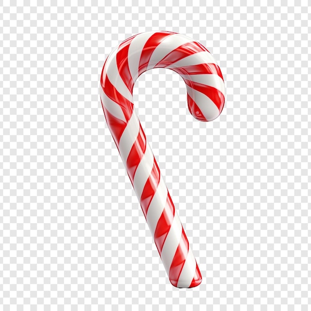 3d christmas candy cane isolado em fundo transparente