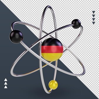 3d dia da ciência alemanha bandeira renderizando a vista esquerda