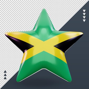 3d estrela da bandeira da jamaica renderizando vista frontal