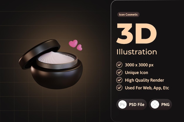 PSD grátis 3d ícone cosmético luxuoso, rosto creme