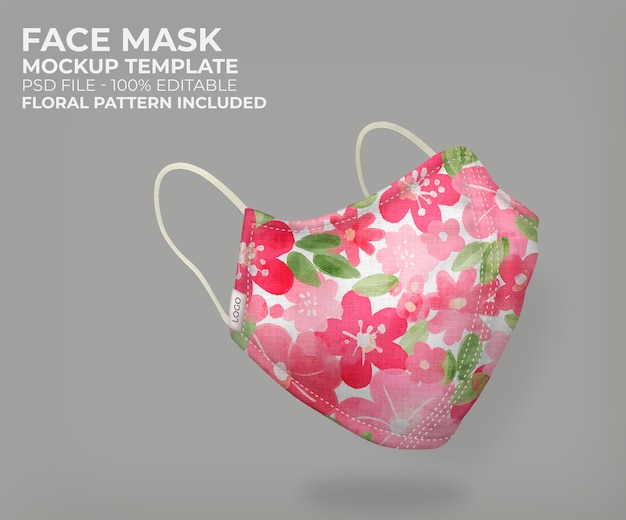 PSD grátis 3d máscara floral mock up