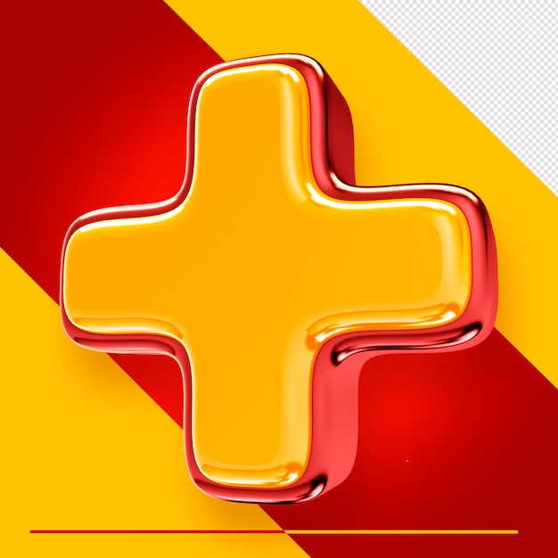 PSD grátis 3d render alfabeto vermelho e amarelo para composições