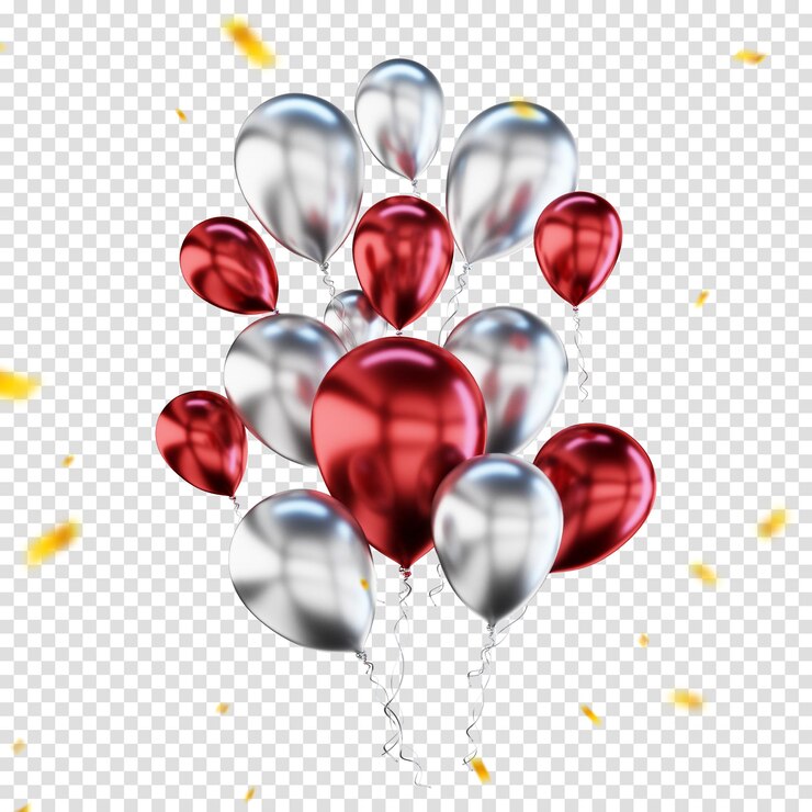 PSD grátis 3d render balões isolados para composição balões coloridos
