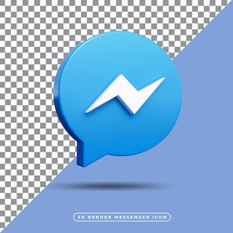 3d render ícone do messenger isolado
