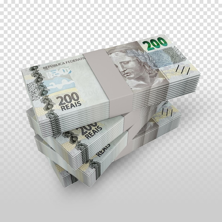 PSD grátis 3d render realista moeda dinheiro do brasil 200 reais