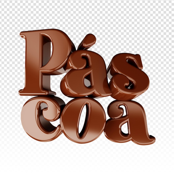 PSD grátis 3d render word páscoa selo promocional páscoa no brasil mídias sociais