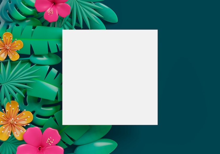 PSD grátis 3d renderização de natureza vendas bandeira em branco